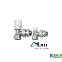 Комплект радіаторних кранів RBM кутовий (Кран Регуляційний + Відсікаючий)